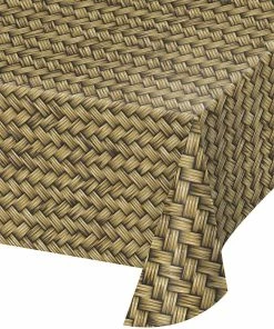 Creative Converting Basket Weave Plastic Table Cover, 54" X 108" Themed Tableware