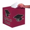 Creative Converting Graduation Party Supplies Graduation Card Box, Grad, 9" Burgundy