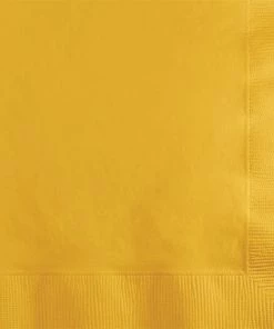 Creative Converting Solid Color Tableware School Bus Yellow Beverage Napkin 2Ply, 50 Ct