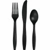 Creative Converting Black Assorted Cutlery Set, 18 Ct Solid Color Tableware