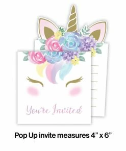 Creative Converting Unicorn Baby Shower Invitations, Pack Of 8 Baby Showers