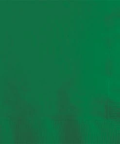 Creative Converting Solid Color Tableware Emerald Green Beverage Napkin 2Ply, 50 Ct