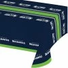 Creative Converting NFL And Football Party Supplies Seattle Seahawks Plastic Table Cover, 54" X 102"