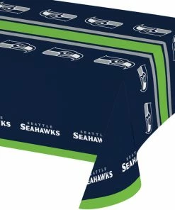 Creative Converting NFL And Football Party Supplies Seattle Seahawks Plastic Table Cover, 54" X 102"