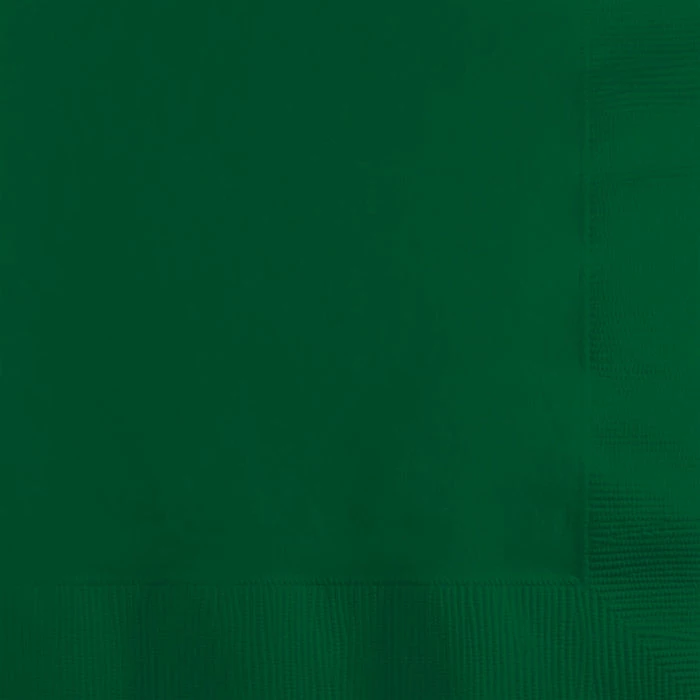 Creative Converting Hunter Green Beverage Napkin, 3 Ply, 50 Ct Solid Color Tableware