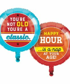 Creative Converting Adult Birthday Party Themes Age Humor Metallic Balloon 18", Classic
