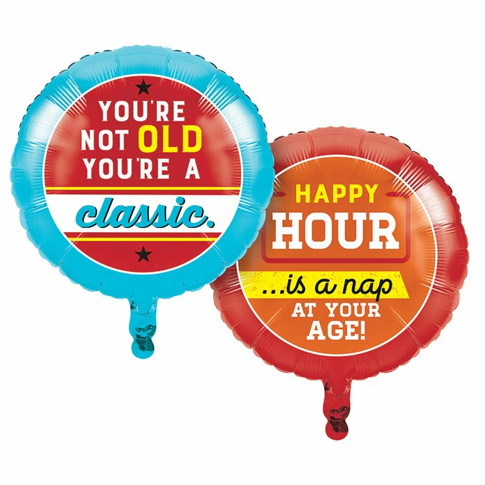 Creative Converting Adult Birthday Party Themes Age Humor Metallic Balloon 18", Classic
