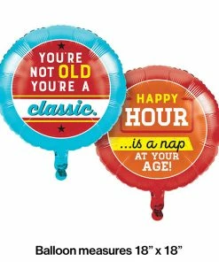 Creative Converting Adult Birthday Party Themes Age Humor Metallic Balloon 18", Classic