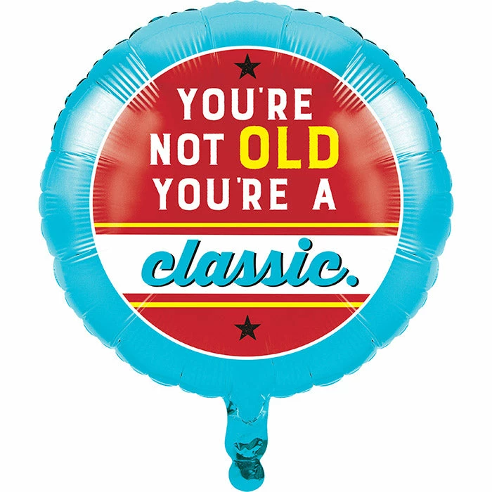 Creative Converting Adult Birthday Party Themes Age Humor Metallic Balloon 18", Classic