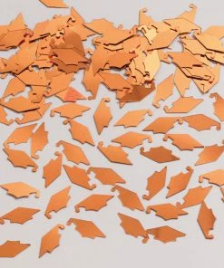 Creative Converting Orange Mortarboard Graduation Confetti, 0.5 Oz