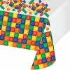 Creative Converting Block Party All Over Prt Plastic Tablecover 54" X 102" Kids Birthday Party Themes