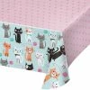 Creative Converting Purr-Fect Party Plastic Tablecover All Over Print, 54" X 102" Kids Birthday Party Themes