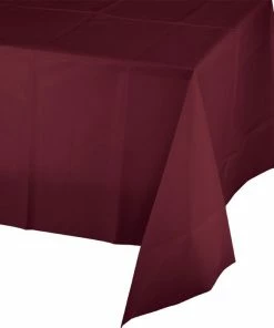 Creative Converting Burgundy Tablecover Plastic 54" X 108" Solid Color Tableware