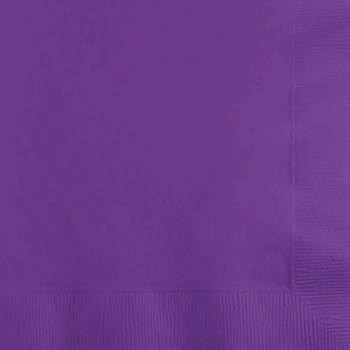 Creative Converting Solid Color Tableware Amethyst Beverage Napkin 2Ply, 50 Ct