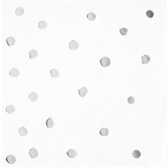 Creative Converting Toc White Silver Foil Beverage Napkin, 3Ply Foil Stamped, 16 Ct Solid Color Tableware
