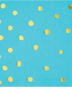 Creative Converting Toc Bermuda Blue Foil Beverage Napkin, 3Ply Foil Stamped, 16 Ct Solid Color Tableware