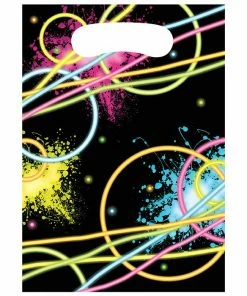 Creative Converting Kids Birthday Party Themes Glow Party Favor Bags, 8 Ct