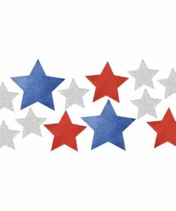 Creative Converting Patriotic And 4th Of July Party Decorations Patriotic Cutouts With Glitter, 12 Ct