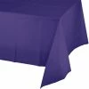 Creative Converting Solid Color Tableware Purple Tablecover Plastic 54" X 108"
