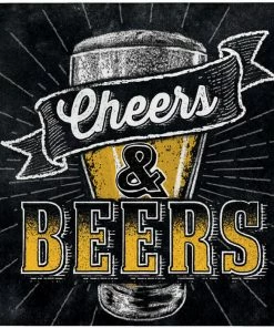 Creative Converting Adult Birthday Party Themes Cheers And Beers Beverage Napkins, 16 Ct