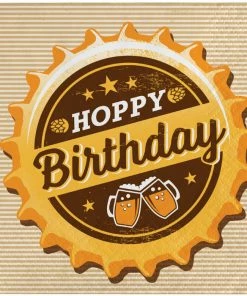 Creative Converting Adult Birthday Party Themes Cheers And Beers Beverage Napkins, Hoppy Birthday, 16 Ct