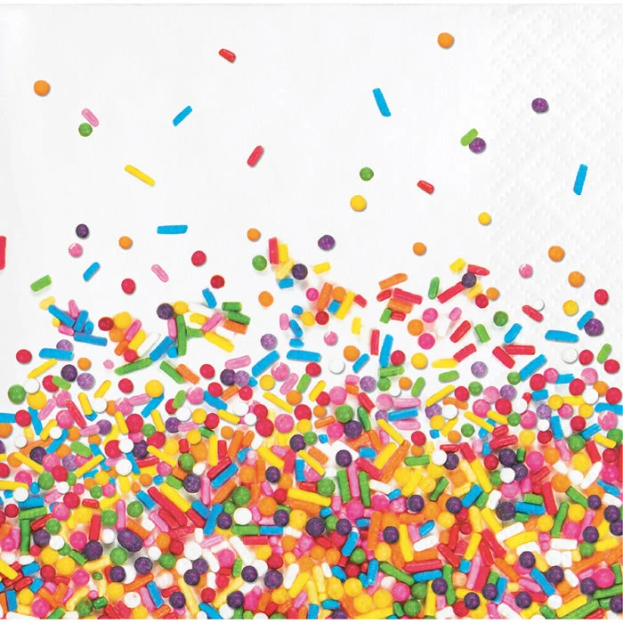 Creative Converting Kids Birthday Party Themes Confetti Sprinkles Beverage Napkins, 16 Ct