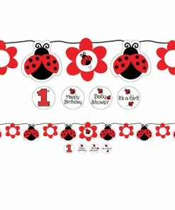 Creative Converting Ladybug Fancy Ribbon Banner Kids Birthday Party Themes