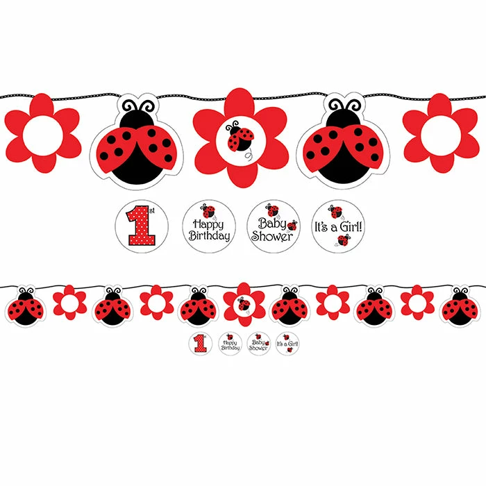 Creative Converting Ladybug Fancy Ribbon Banner Kids Birthday Party Themes