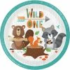 Creative Converting 1st Birthday Party Themes Wild One Woodland Dessert Plates, Pack Of 8