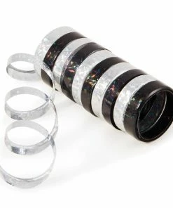 Creative Converting New Year's Eve Party Supplies Silver & Black Holographic Serpentine Streamer