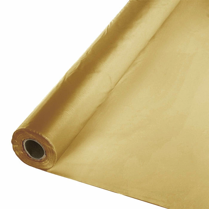 Creative Converting Glittering Gold Banquet Roll 40" X 100' Solid Color Tableware