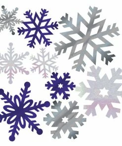 Creative Converting Foil Snowflake Cutouts, 12 Ct Christmas Party Supplies