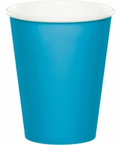 Creative Converting Turquoise Hot/Cold Paper Paper Cups 9 Oz., 24 Ct