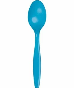 Creative Converting Turquoise Blue Plastic Spoons, 24 Ct
