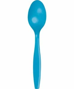 Creative Converting Turquoise Blue Plastic Spoons, 50 Ct Solid Color Tableware