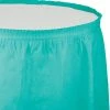 Creative Converting Solid Color Tableware Teal Lagoon Plastic Tableskirt, 14' X 29"