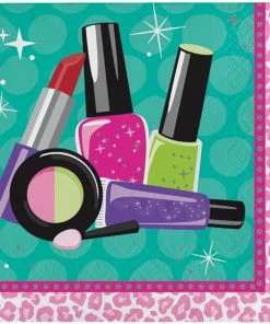 Creative Converting Kids Birthday Party Themes Sparkle Spa Party Beverage Napkins, 16 Ct