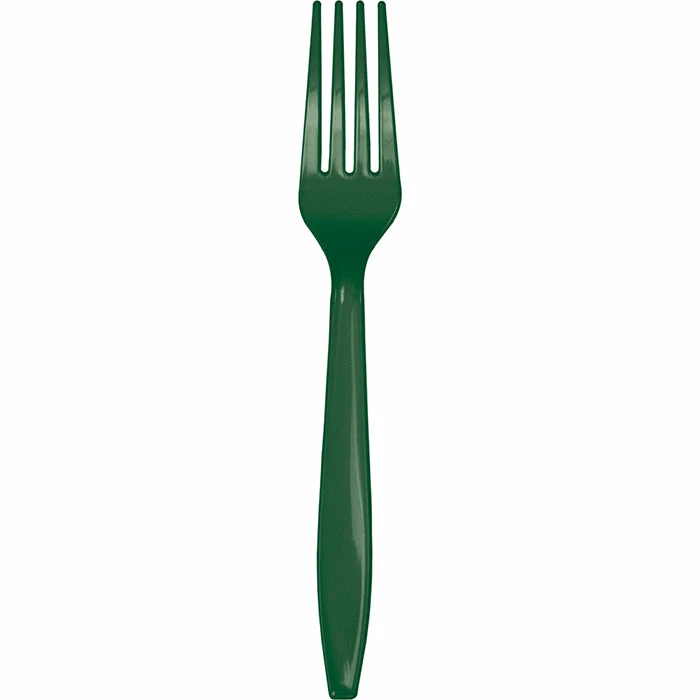 Creative Converting Hunter Green Plastic Forks, 24 Ct Solid Color Tableware