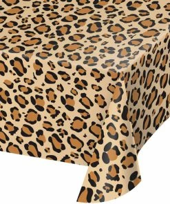 Creative Converting Leopard Print Plastic Table Cover, 54" X 108" Themed Tableware