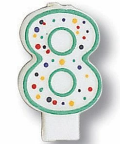 Creative Converting Birthday Party Candles Polka Dot #8 Candle