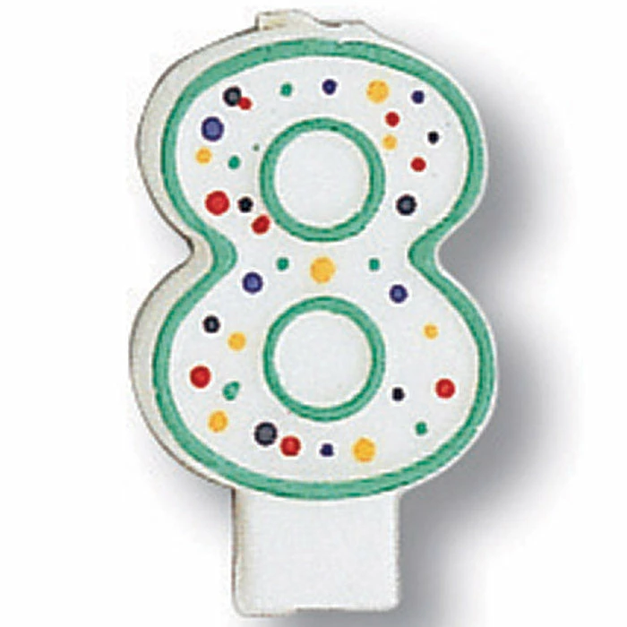 Creative Converting Birthday Party Candles Polka Dot #8 Candle
