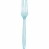 Creative Converting Solid Color Tableware Pastel Blue Plastic Forks, 50 Ct