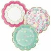 Creative Converting Floral Tea Party Scalloped Plate 7" Assorted Florals, 8 Ct