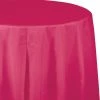 Creative Converting Hot Magenta Tablecover, Octy Round 82" Plastic Solid Color Tableware