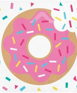 Creative Converting Kids Birthday Party Themes Donut Time Beverage Napkins, 16 Ct