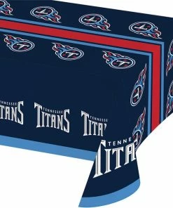 Creative Converting NFL And Football Party Supplies Tennessee Titans Plastic Table Cover, 54" X 102"