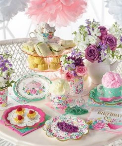 Creative Converting Kids Birthday Party Themes Floral Tea Party Beverage Napkins, 16 Ct