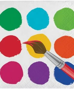 Creative Converting Art Party Beverage Napkins, 16 Ct Kids Birthday Party Themes