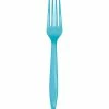 Creative Converting Solid Color Tableware Bermuda Blue Plastic Forks, 50 Ct