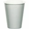 Creative Converting Solid Color Tableware Shimmering Silver Hot/Cold Paper Paper Cups 9 Oz., 8 Ct